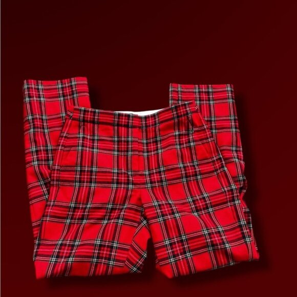 J. Crew Pants - J. Crew Vibrant Red plaid pants